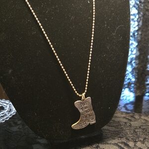 Gold Colored Boot Pendant Necklace
